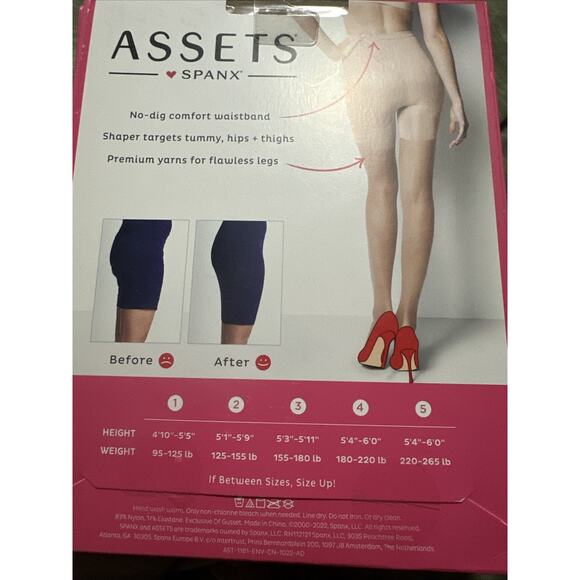 Spanx Assets Size 1 Nude Shaping Sheers Built In Shaper Short Tummy Hips & Thigh - Picture 2 of 3